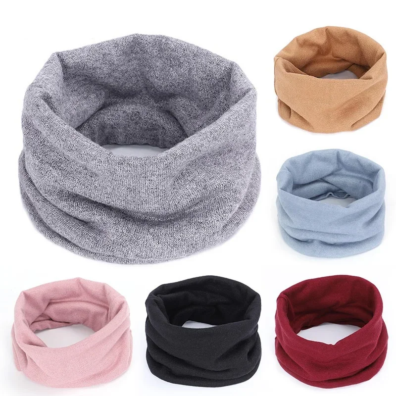 Muffler Men Wool - 新しいカシミヤ冬のスカーフ赤ちゃん男の子女の子キッズニットスカーフユニセックス弾性マフラー子供秋かぎ針編みベビースカーフ